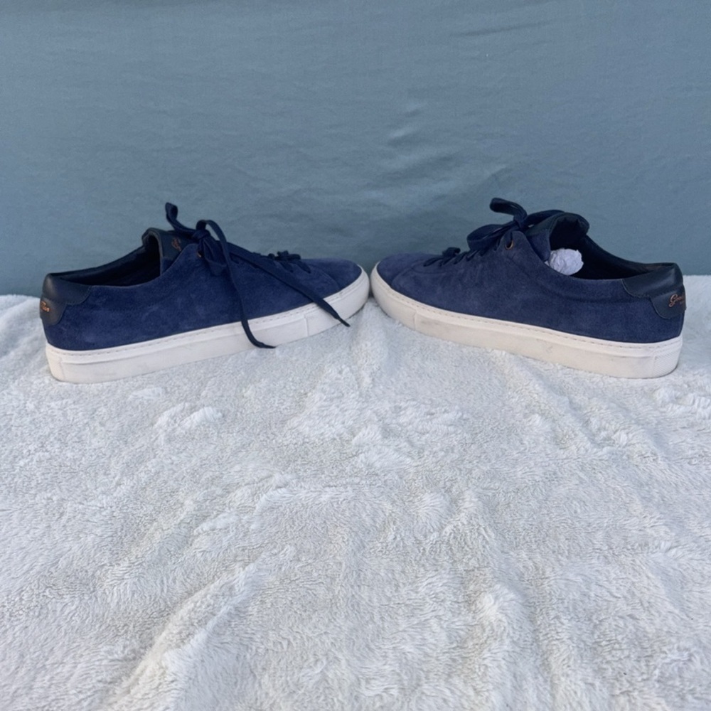 EUC Good Man Brand Blue and White Suede Sneakers with Lace-Up Design Size 8 - Picture 3 of 8